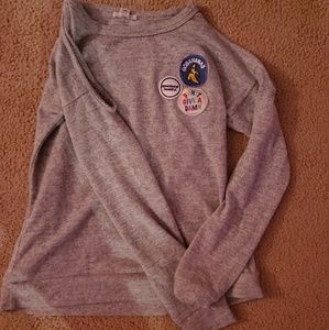 Shoulderless Gray Long sleeve